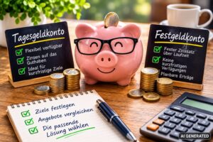 Tagesgeldkonto oder Festgeldkonto als Geldanlage